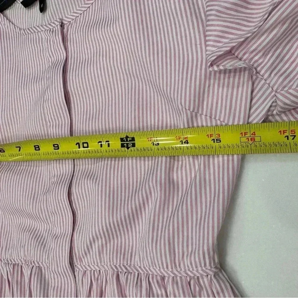 NWOT Walter Baker JORDAN TOP Blouse Pink Stripe Cotton Button Down Ruffle XS - Picture 6 of 8